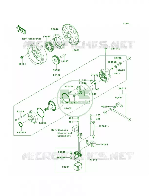 Starter Motor Kawasaki MOTOS 1000 2012 Ninja 1000 ABS  ZX1000HCF