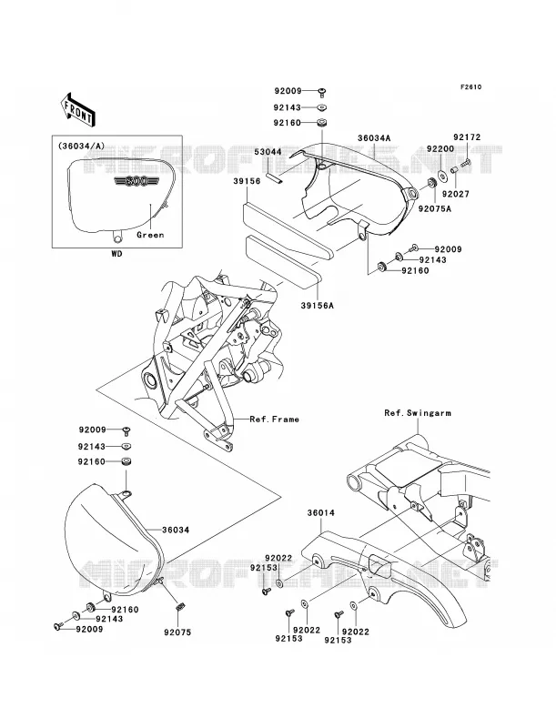 Side CoversChain CoverABF-ACF Kawasaki MOTOS 800 2012 W800   EJ800ACF