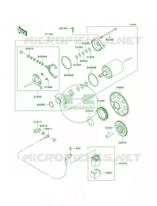 Starter Motor Kawasaki MOTOS 800 2012 W800   EJ800ACF
