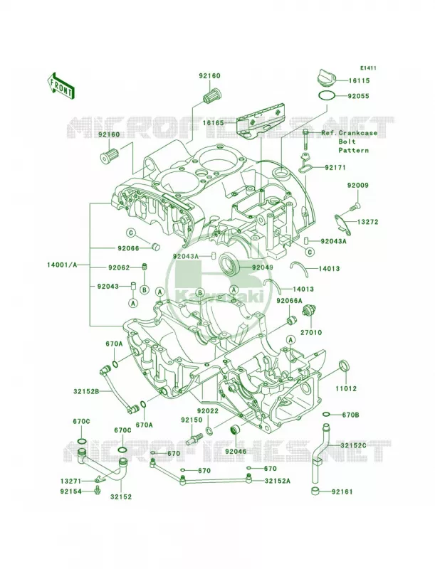 Crankcase Kawasaki MOTOS 800 2012 W800   EJ800ACFA