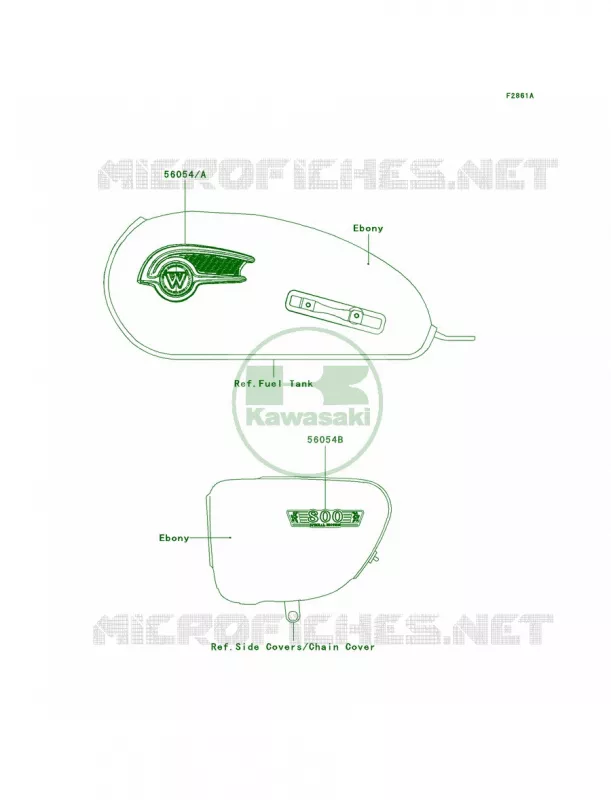 DecalsEbonyACFA Kawasaki MOTOS 800 2012 W800   EJ800ACFA