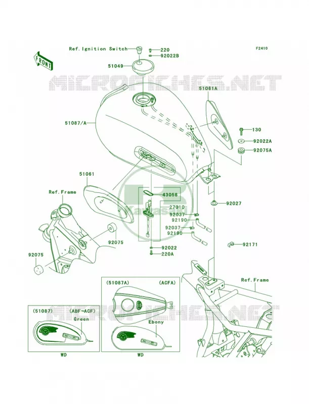 Fuel Tank Kawasaki MOTOS 800 2012 W800   EJ800ACFA