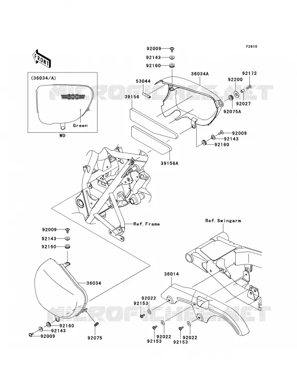 Side CoversChain CoverABF-ACF Kawasaki MOTOS 800 2012 W800   EJ800ACFA