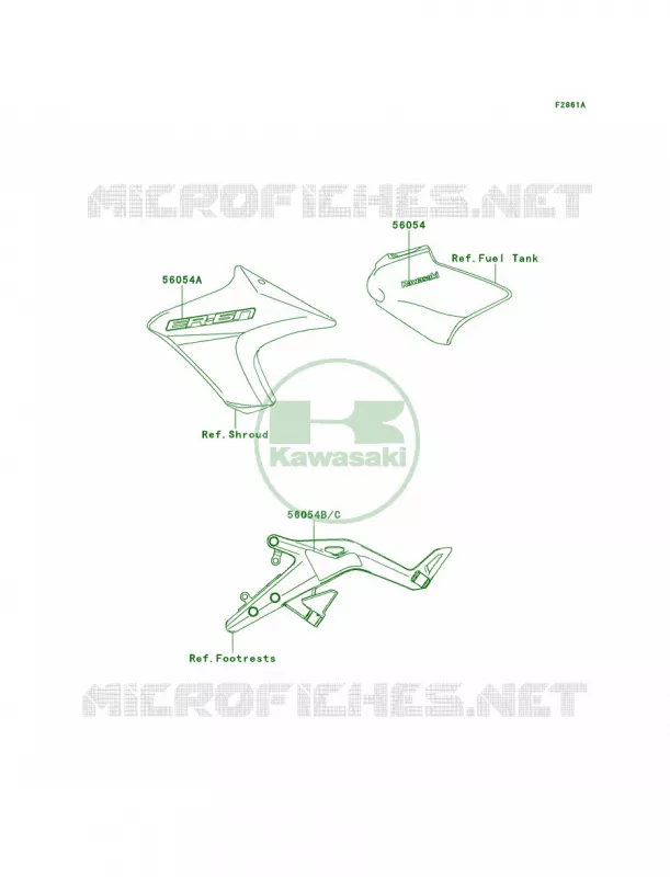 DecalsYellowP.S.WhiteECF Kawasaki MOTOS 650 2012 ER-6n   ER650ECF