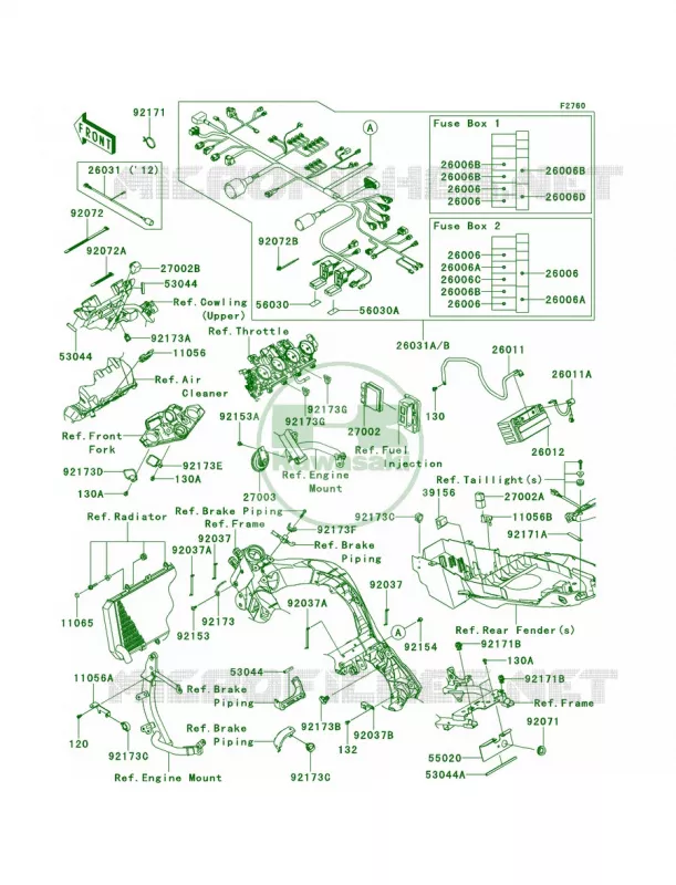 Chassis Electrical Equipment Kawasaki MOTOS 100 2012 Versys 1000   KLZ1000ACF
