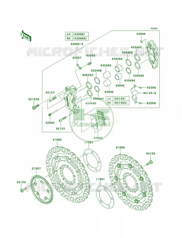 Front Brake Kawasaki MOTOS 100 2012 Versys 1000   KLZ1000ACF