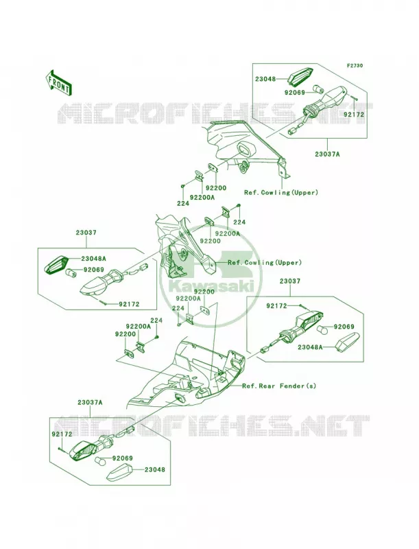 Turn Signals Kawasaki MOTOS 100 2012 Versys 1000   KLZ1000ACF