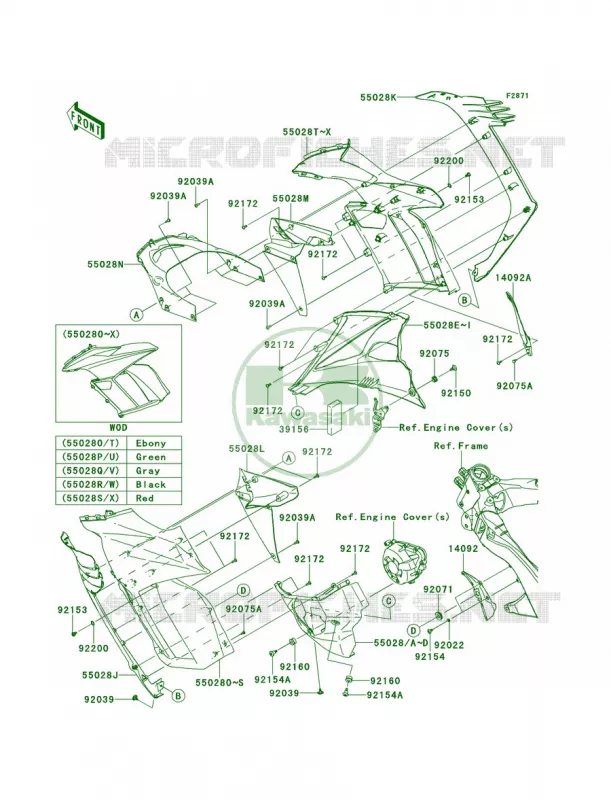 CowlingCenter Kawasaki MOTOS 1000 2011 Ninja 1000  ZX1000GBF