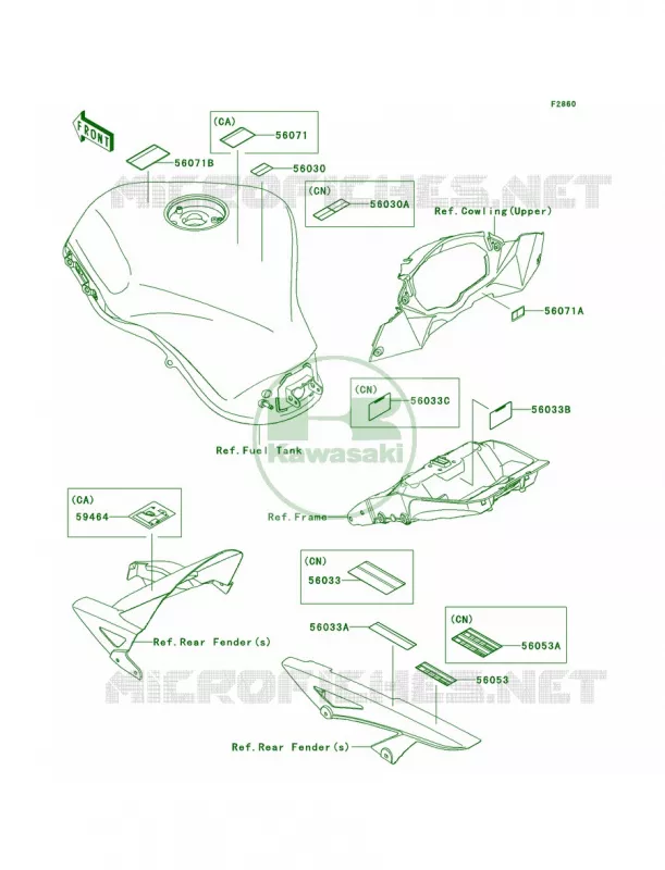 Labels Kawasaki MOTOS 1000 2011 Ninja 1000  ZX1000GBF