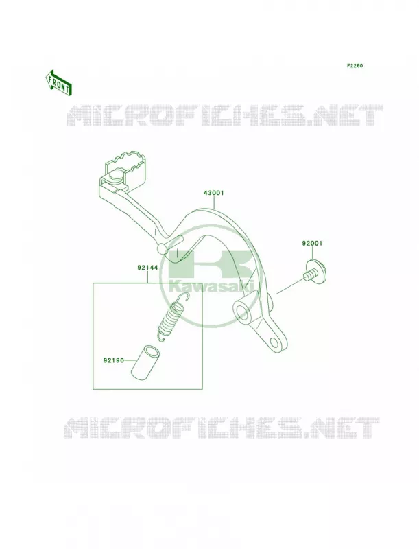 Brake Pedal Kawasaki MOTOS 220 1999 KDX220R  KDX220-A6