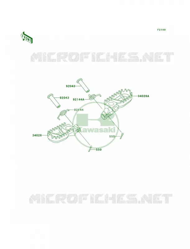 Footrests Kawasaki MOTOS 220 1999 KDX220R  KDX220-A6
