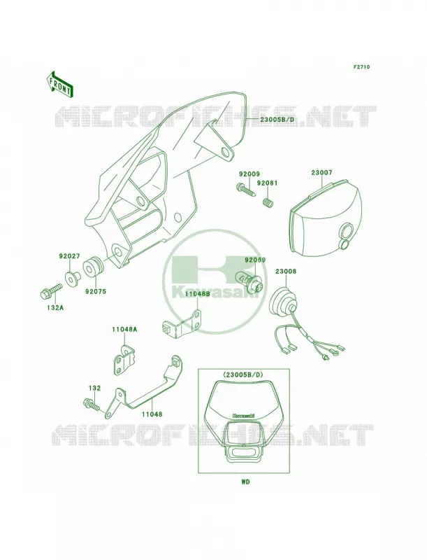 Headlights Kawasaki MOTOS 220 1999 KDX220R  KDX220-A6