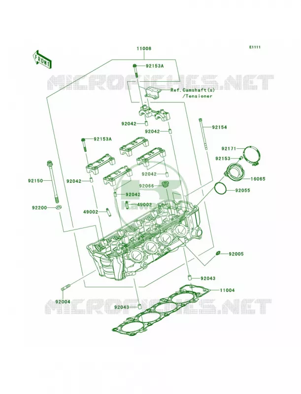 Cylinder Head Kawasaki MOTOS 1000 2011 Z1000  ZR1000DBF