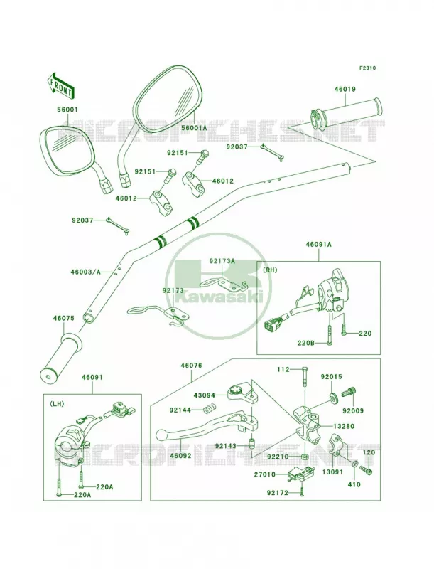 Handlebar Kawasaki MOTOS 800 2011 W800   EJ800ABS