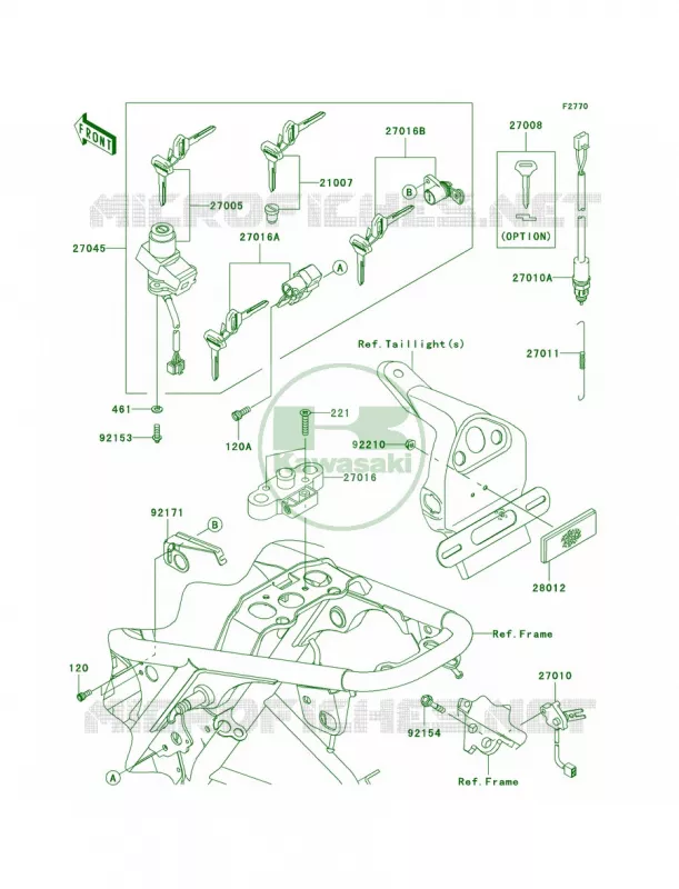 Ignition Switch Kawasaki MOTOS 800 2011 W800   EJ800ABS