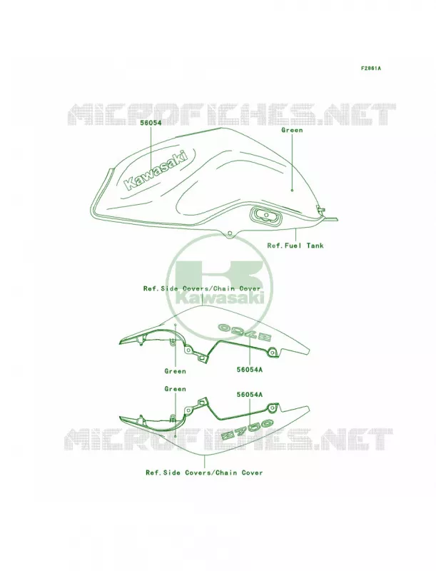 DecalsGreenL7F Kawasaki MOTOS 750 2010 Z750   ZR750LAF