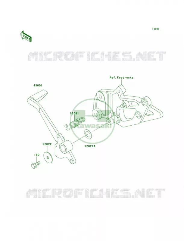 Brake PedalTorque Link Kawasaki MOTOS 500 2009 Ninja 500R  EX500D9F