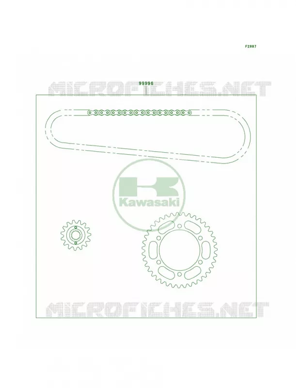 Chain Kit Kawasaki MOTOS 500 2009 Ninja 500R  EX500D9F