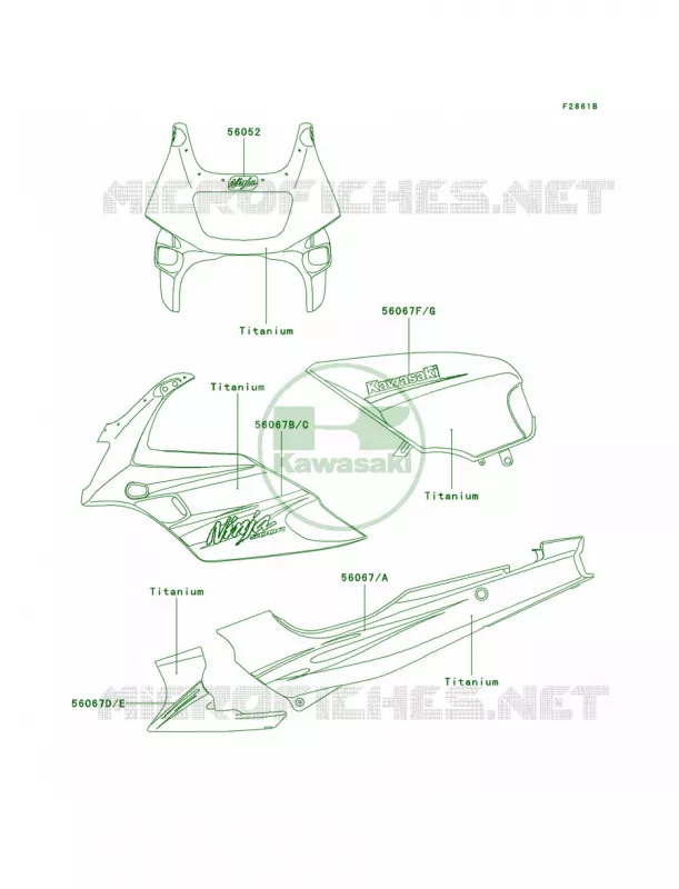 DecalsTitaniumD7F Kawasaki MOTOS 500 2009 Ninja 500R  EX500D9F