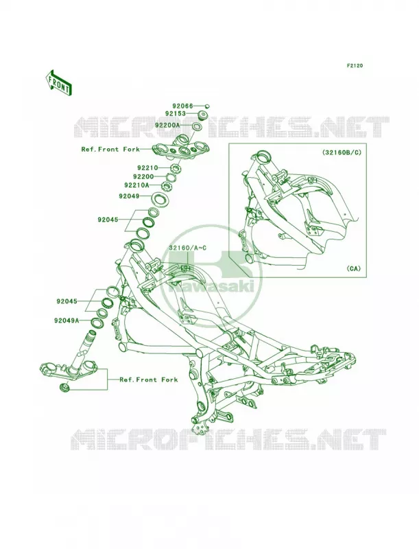 Frame Kawasaki MOTOS 650 2009 ER-6n   ER650C9F