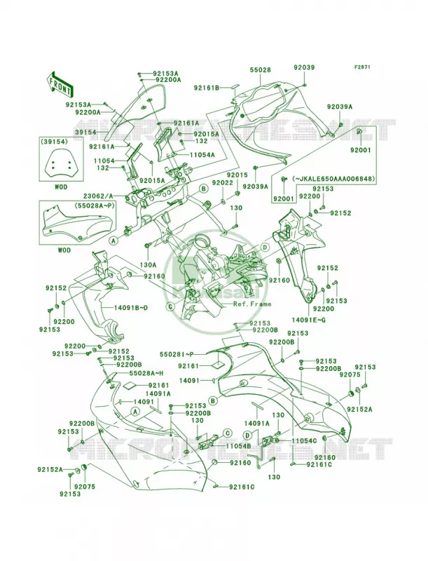 Cowling Kawasaki MOTOS 650 2009 Versys   KLE650A9F