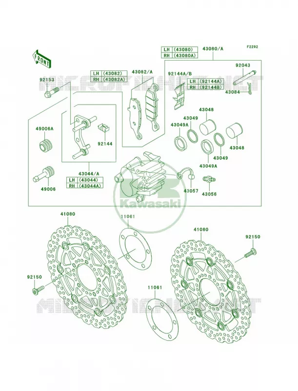 Front BrakeA7FA8F Kawasaki MOTOS 650 2009 Versys   KLE650A9F