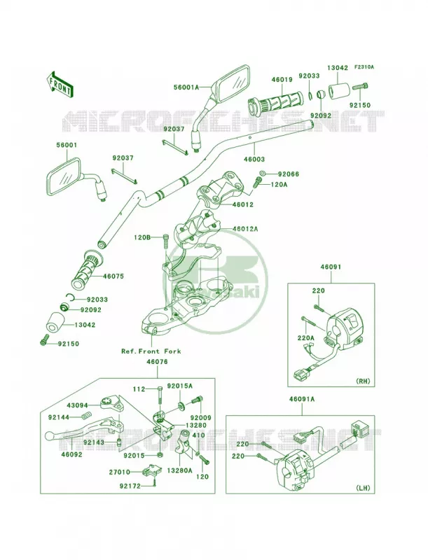 HandlebarA9F Kawasaki MOTOS 650 2009 Versys   KLE650A9F