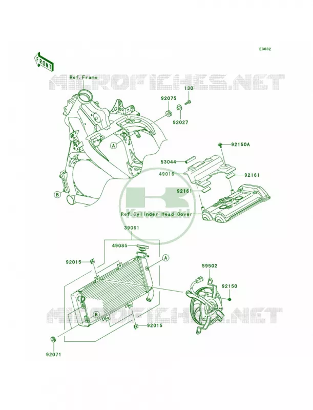 RadiatorA7FA8F Kawasaki MOTOS 650 2009 Versys   KLE650A9F
