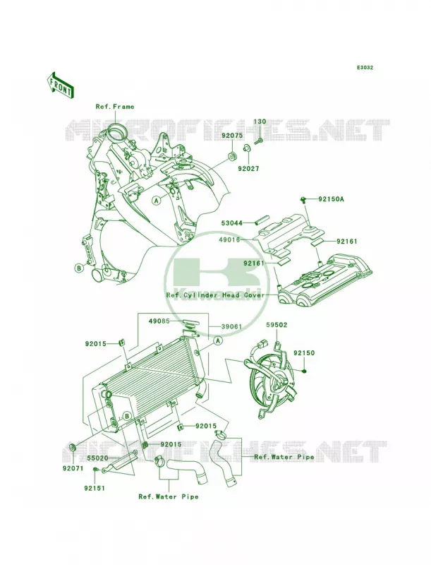 RadiatorA7FA8F Kawasaki MOTOS 650 2009 Versys   KLE650A9F