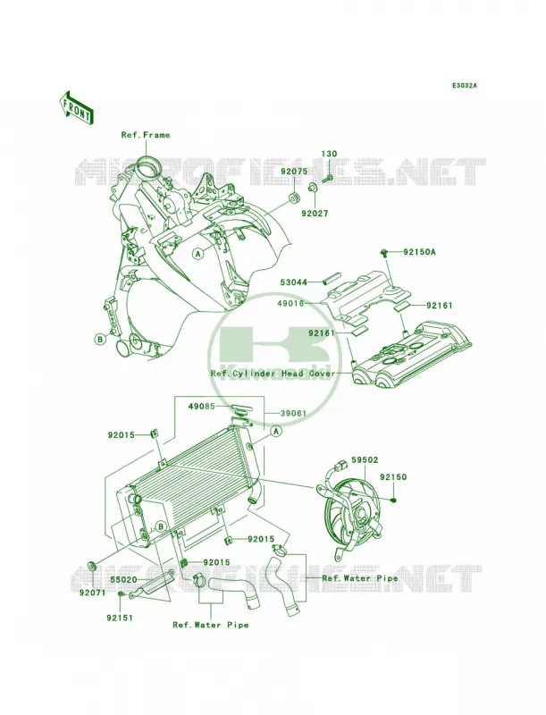 RadiatorA9F Kawasaki MOTOS 650 2009 Versys   KLE650A9F