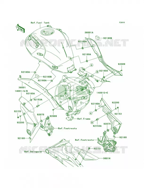 Side CoversChain Cover Kawasaki MOTOS 650 2009 Versys   KLE650A9F