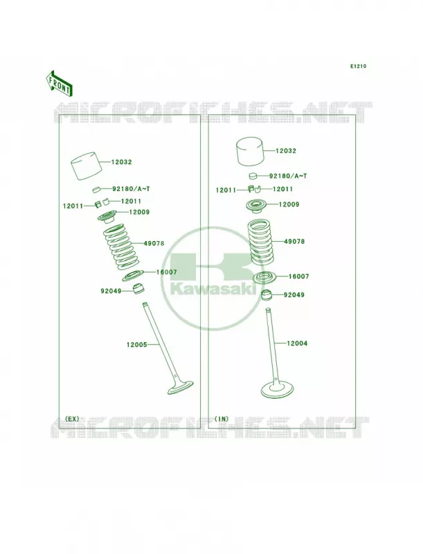 Valves Kawasaki MOTOS 650 2009 Versys   KLE650A9F