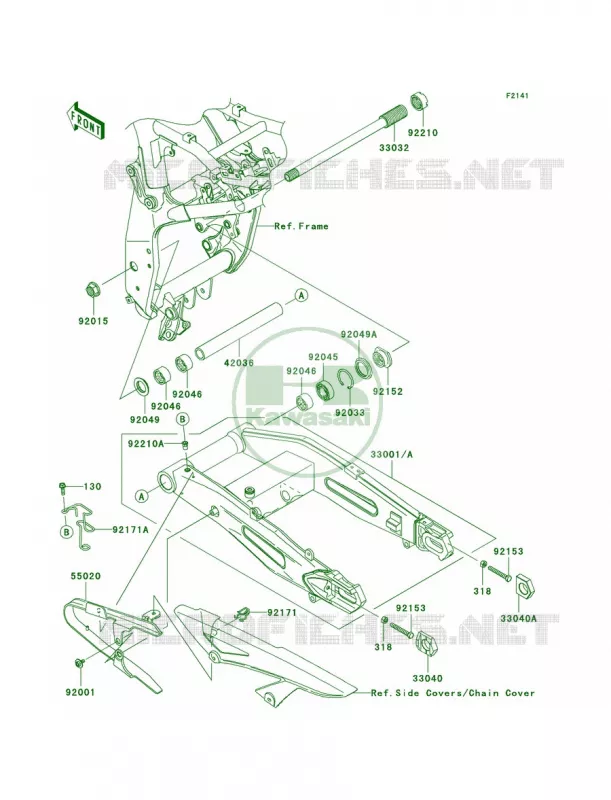 Swingarm Kawasaki MOTOS 1000 2009 Z1000   ZR1000B9F