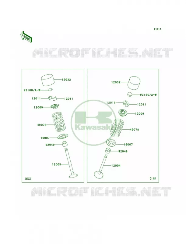 Valves Kawasaki MOTOS 1000 2009 Z1000   ZR1000B9F