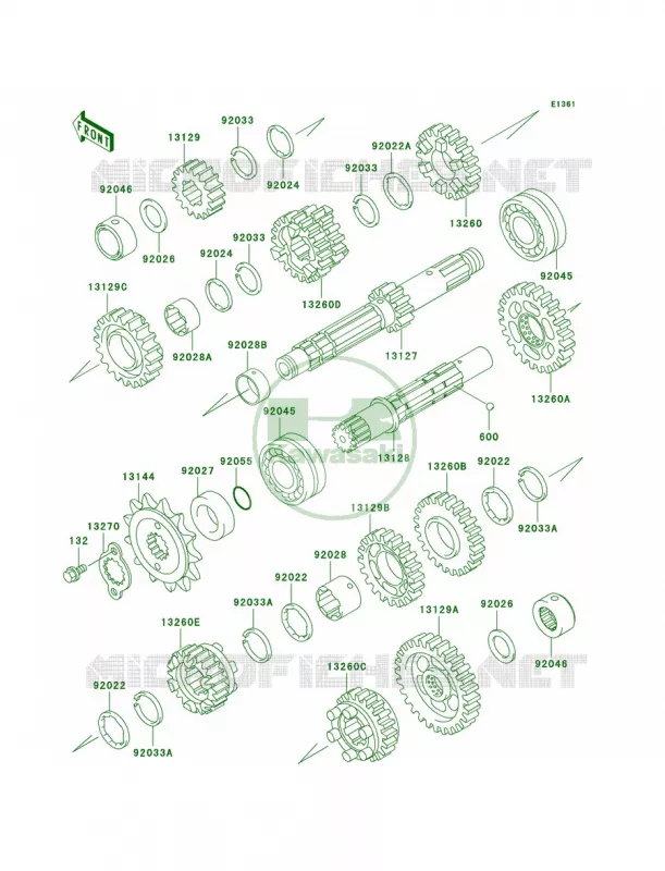 Transmission Kawasaki MOTOS 500 2008 Ninja 500R  EX500D8F