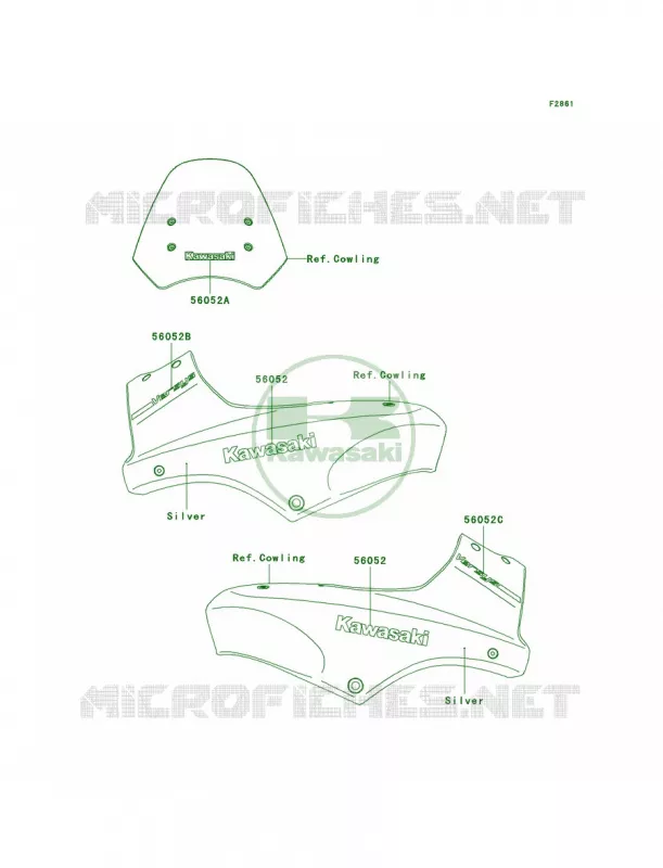 DecalsSilverA7F Kawasaki MOTOS 650 2008 Versys   KLE650A8F