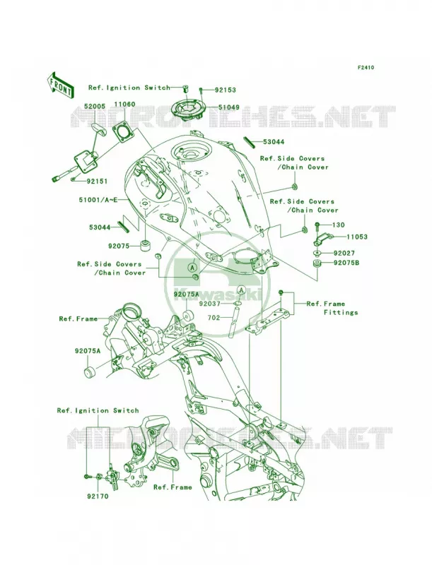 Fuel TankA7FA8F Kawasaki MOTOS 650 2008 Versys   KLE650A8F