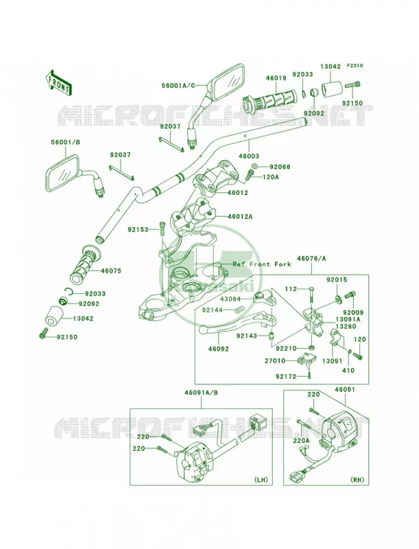 HandlebarA7FA8F Kawasaki MOTOS 650 2008 Versys   KLE650A8F