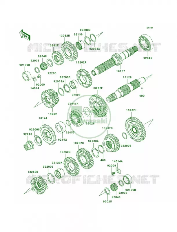 Transmission Kawasaki MOTOS 650 2008 Versys   KLE650A8F