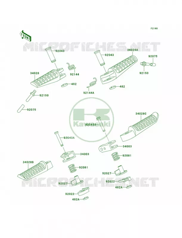 Footrests Kawasaki MOTOS 250 2007 Ninja 250R  EX250F7F