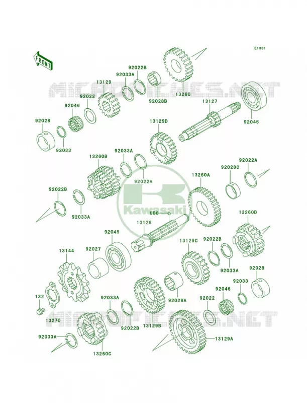 Transmission Kawasaki MOTOS 250 2007 Ninja 250R  EX250F7F