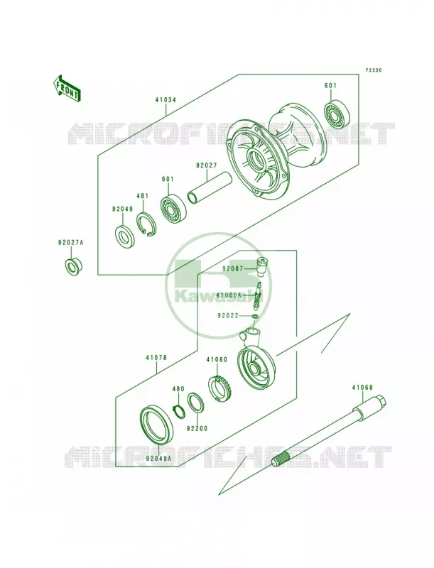 Front Hub Kawasaki MOTOS 200 1998 KDX200  KDX200-H4