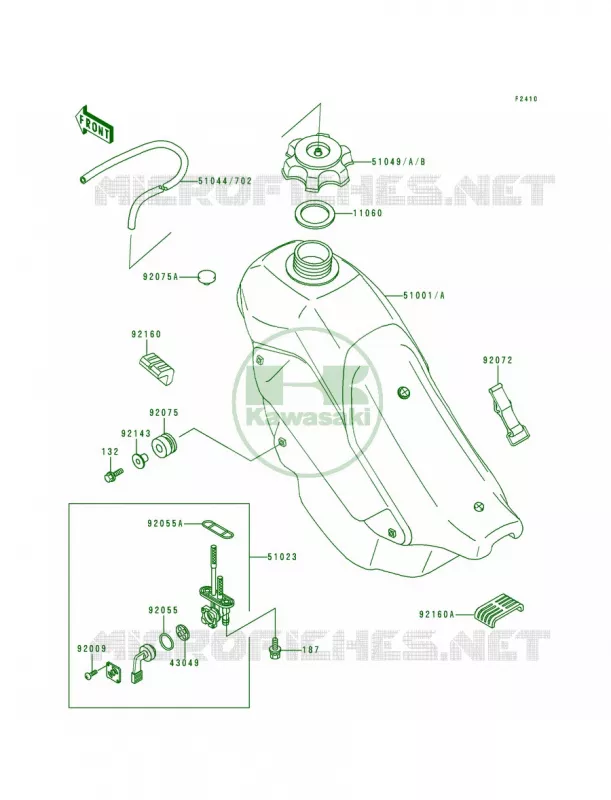 Fuel Tank Kawasaki MOTOS 200 1998 KDX200  KDX200-H4