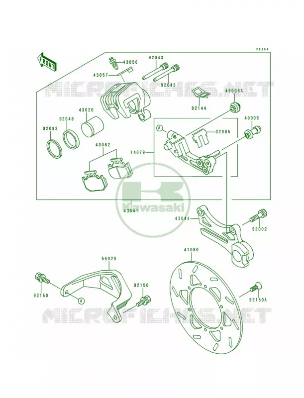 Rear Brake Kawasaki MOTOS 200 1998 KDX200  KDX200-H4