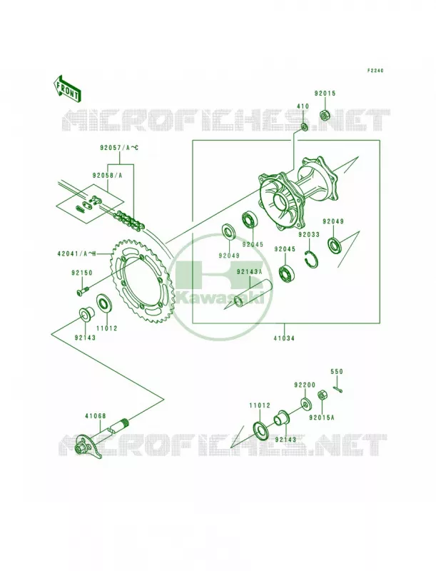 Rear Hub Kawasaki MOTOS 200 1998 KDX200  KDX200-H4
