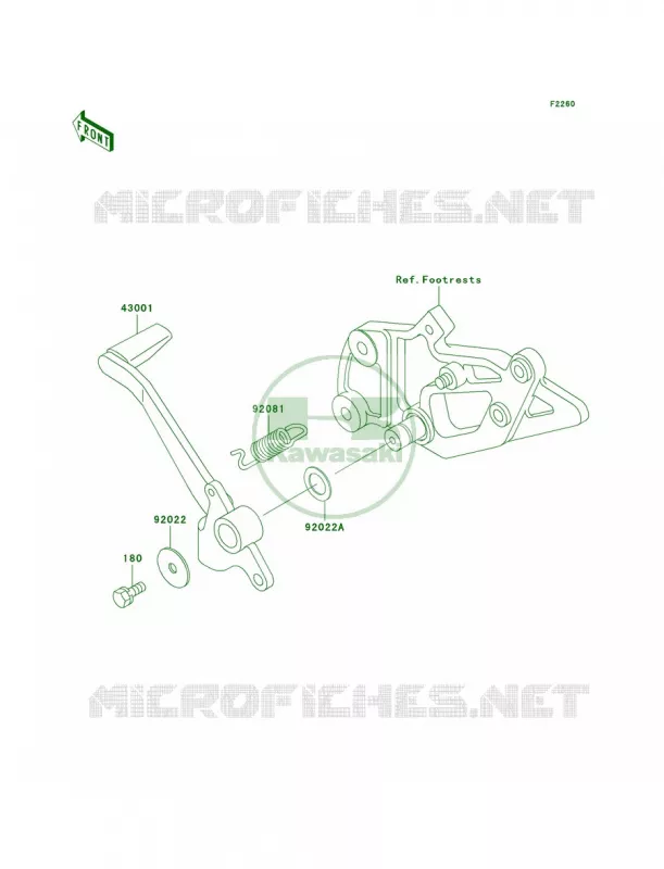 Brake PedalTorque Link Kawasaki MOTOS 500 2007 Ninja 500R  EX500D7F