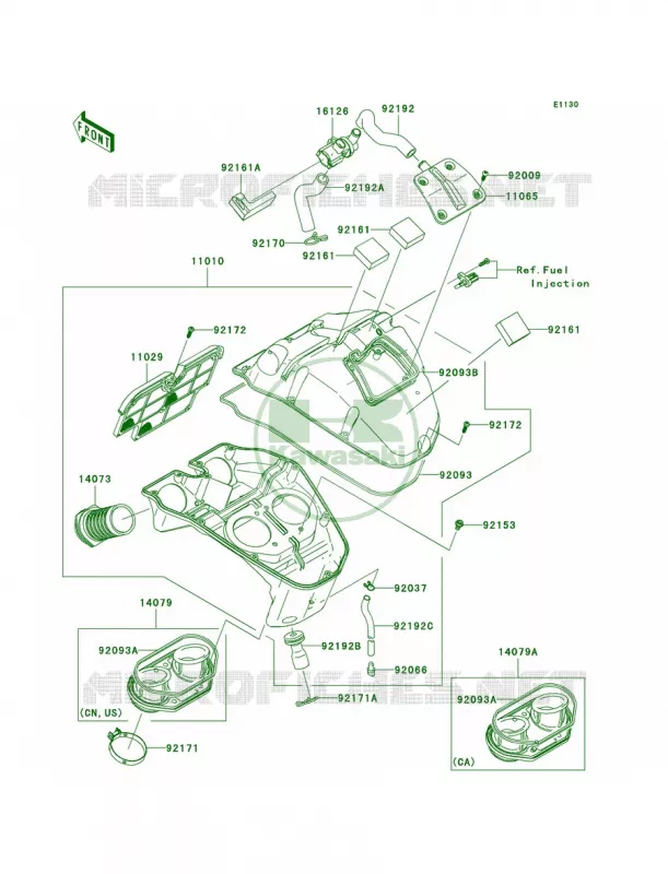 Air Cleaner Kawasaki MOTOS 650 2007 Ninja 650R  EX650A7F