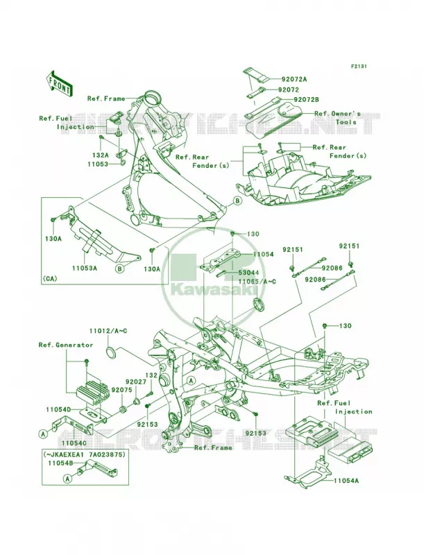 Frame Fittings Kawasaki MOTOS 650 2007 Ninja 650R  EX650A7F