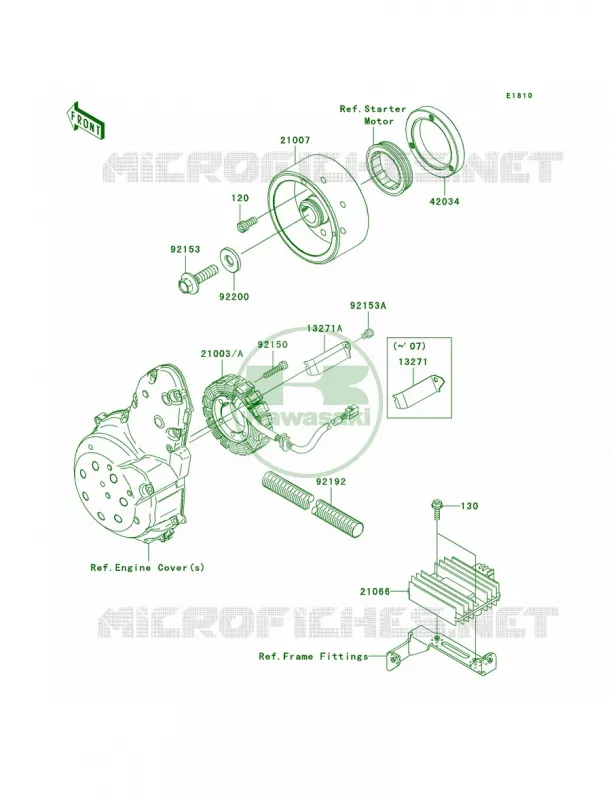 Generator Kawasaki MOTOS 650 2007 Ninja 650R  EX650A7F