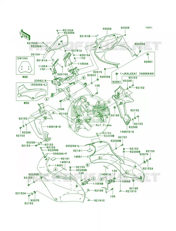Cowling Kawasaki MOTOS 650 2007 Versys   KLE650A7F